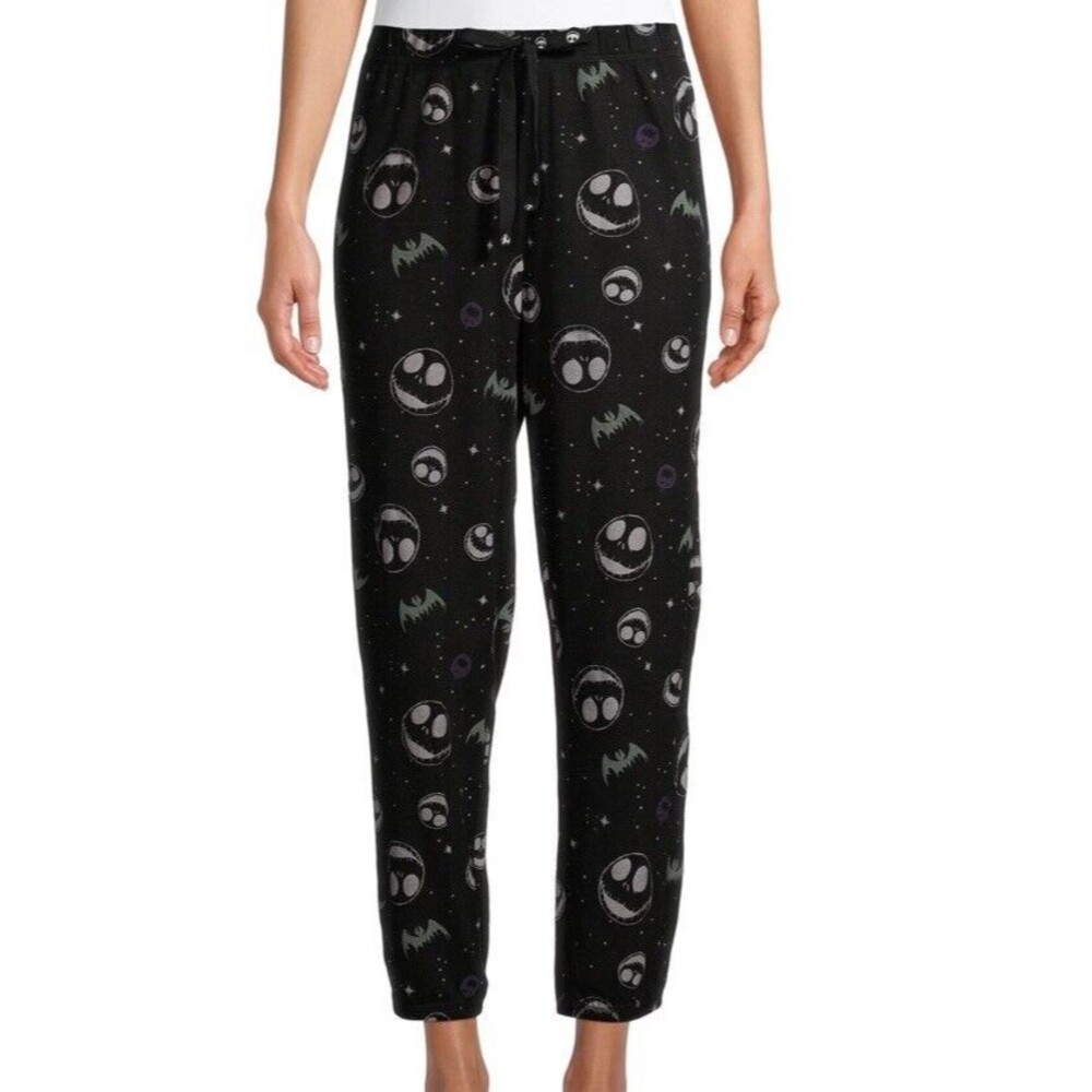 Disney Pajama Pants Womens Sz L Tim Burton's Nightmare Before Christmas Black